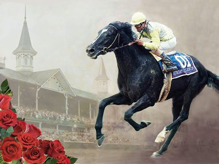 An outline of the planned Sunday Silence mural