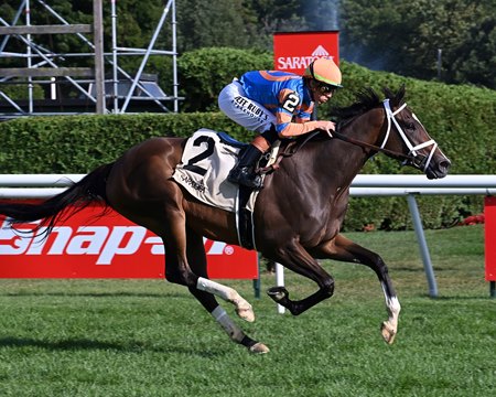 Time to Dream wins the P. G. Johnson Stakes at Saratoga Race Course