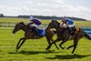 Power Blue and David Egan wins the Gr.1 Keeneland Phoenix Stakes  from True Love.
The Curragh.
Photo: Patrick McCann/Racing Post
09.08.2025