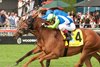 Jockey John Velazquez guides She Feels Pretty to victory in the morning during $750,000 (Grade I) E.P.Taylor Stakes.She Feels Pretty is owned by Lael Stables and trained by Cherie DeVaux,She Feels Pretty covered the 1MI.1/4 IN 2.00.4. Woodbine/Michael Burns Photo