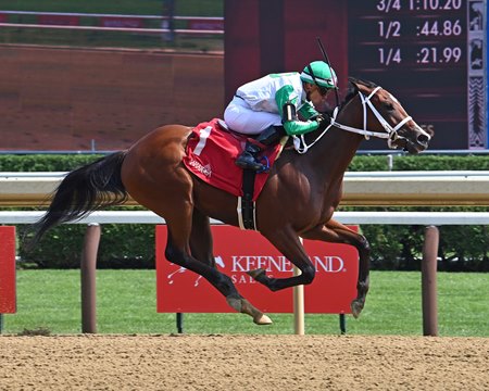 Mythical wins the Adirondack Stakes at Saratoga Race Course