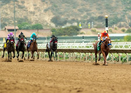 Desert Gate draws away from the field to win the Best Pal Stakes at Del Mar