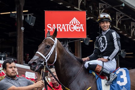 R Disaster after winning an allowance optional claimer at Saratoga Race Course