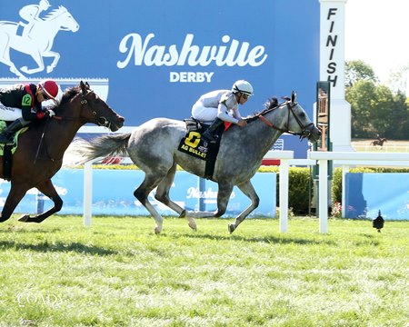 Ag Bullet wins the Ladies Turf Sprint Stakes at Kentucky Downs