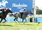 Ag Bullet wins the 2025 Ladies Turf Sprint Stakes at Kentucky Downs