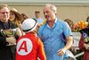 Mark Cohen of Alipony Racing, right, celebrates with jockeyt Umberto Rispoli, left, in the winner&#39;s circle after Dr. Venkman&#39;s victory in the Grade II $250,000 Pat O’Brien Stakes Saturday, August 23, 2025 at Del Mar Thoroughbred Club, Del Mar, CA.  
Benoit Photo