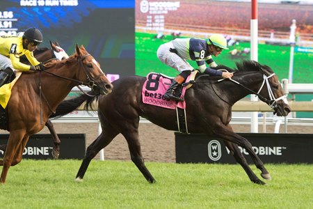 Gas Me Up wins the King Edward Stakes at Woodbine