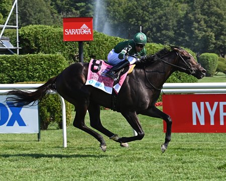 Deterministic wins the Fourstardave Stakes at Saratoga Race Course