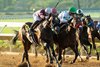Max Ciao and Armando Ayuso, outside, out-bob Thirsty Rebel (Abel Lezcano) inside, at the wire to win the $100,000 I’m Smokin Stakes Friday, September 5, 2025 at Del Mar Thoroughbred Club, Del Mar, CA.  
Benoit Photo