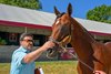 Jon Green with hip 314 colt by Justify out of Earth Strike at Taylor Made
Keeneland September Yearling Sale at Keeneland in Lexington, Ky., on Sept. 8, 2025.