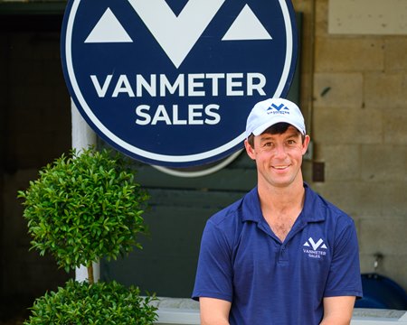 Headley VanMeter in front of his consignment at this year's Keeneland September Sale