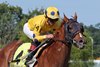 No Bien Ni Mal with Joel Rosario riding won the $200,000 Grade III Greenwood Cup at Parx Racing in Bensalem, PA on Saturday September 20, 2025.  Photo by Taylor Ejdys/EQUI-PHOTO