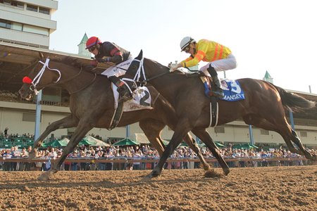 Runaway Again defeats Mansetti in the Prince of Wales Stakes at Fort Erie