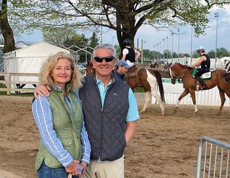 (L-R): Stephanie Collins and Jeff Lifson at Churchill Downs