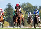 Simply in Front and Ben Curtis win G1 First Lady Stakes, Keeneland Racetrack, Lexington, KY, 10-4-25, Mathea Kelley-Bloodhorse 