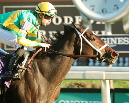 Sweet Treasure wins an allowance optional claiming race at Churchill Downs