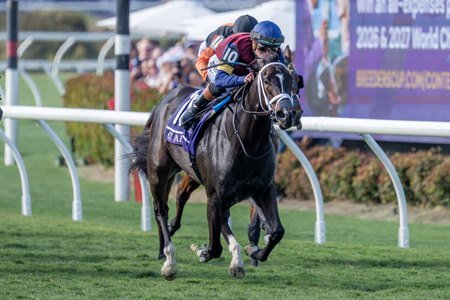 Cy Fair takes command in the Breeders' Cup Turf Sprint at Del Mar