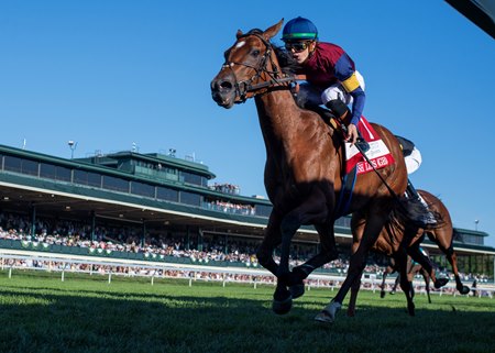 Lush Lips wins the Queen Elizabeth II Challenge Cup Stakes at Keeneland