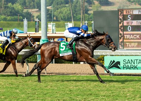 Test Score wins the Twilight Derby at Santa Anita Park