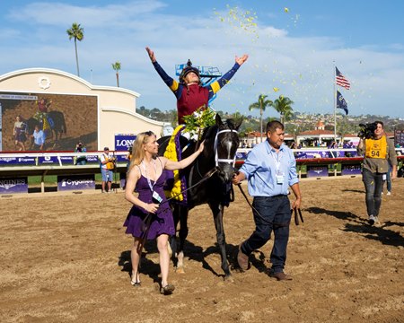 Cy Fair after winning the Breeders' Cup Juvenile Turf Sprint at Del Mar