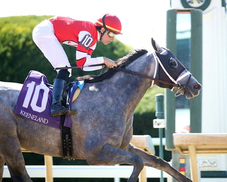 Confessional wins a maiden race in 2025 at Keeneland