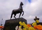 Breeders&#39; Cup ecorche statue at Del Mar with Breeders’ Cup contenders at Del Mar Thoroughbred Club in Del Mar, CA,  on Oct. 26, 2025.