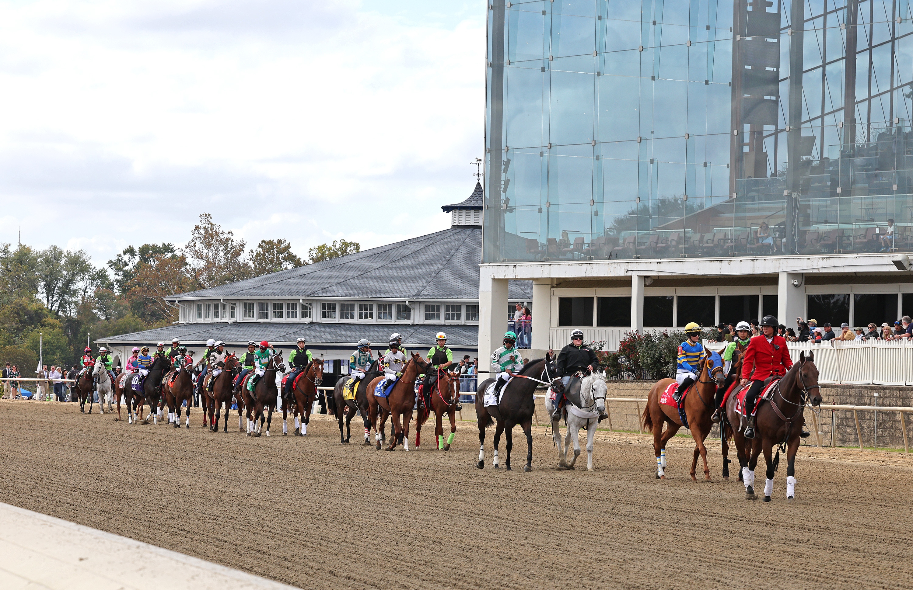 Horses on the track during the 2025 Maryland Million Day at Laurel Park