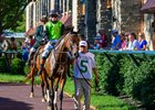 Thorpedo Anna in the paddock before the Juddmonte Spinster (G1) at Keeneland on Oct. 5, 2025.