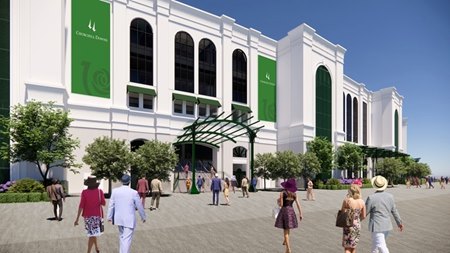 An artist's rendering of the planned Victory Run seating area