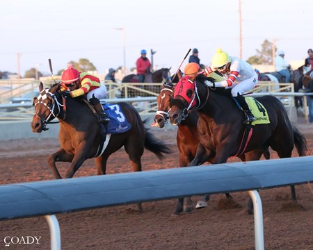 Brotha Keny (outside) wins the Zia Park Derby at Zia Park