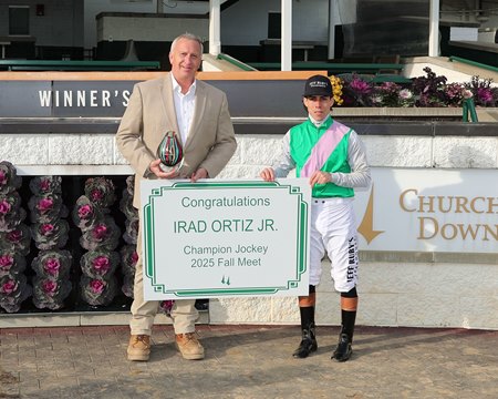 Irad Ortiz Jr. wins leading rider at the Churchill Downs Fall Meet