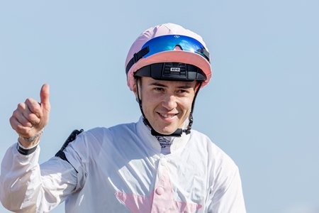 Dylan Browne McMonagle after winning the Breeders' Cup Turf at Del Mar