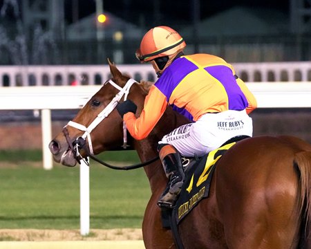 Further Ado after winning the Kentucky Jockey Club Stakes at Churchill Downs