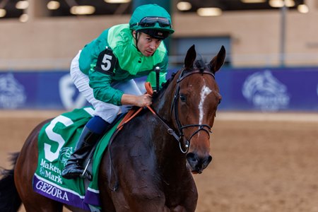 Gezora wins the 2025 Breeders' Cup Filly and Mare Turf