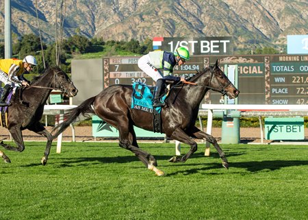 Gas Me Up wins the Joe Hernandez Stakes at Santa Anita Park