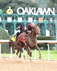 Rattle N Roll wins the 2025 Tinsel Stakes at Oaklawn Park