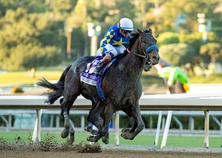 Goal Oriented wins the Malibu Stakes at Santa Anita Park