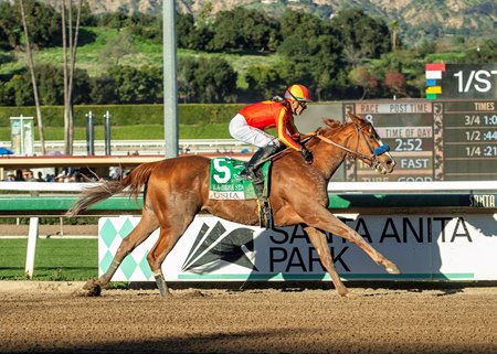 Usha wins the La Brea Stakes at Santa Anita Park