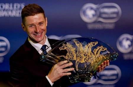 James McDonald celebrates being named 2025 Longines World’s Best Jockey