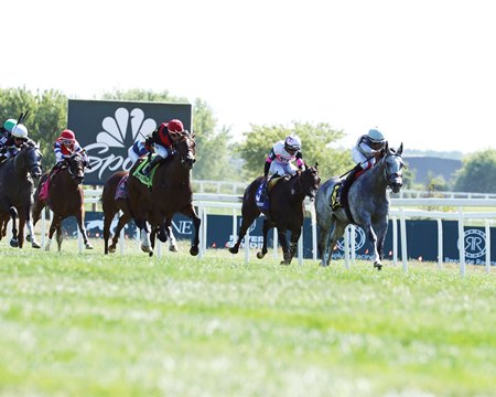 Ag Bullet wins the Ladies Turf Sprint Stakes, which was awarded grade 1 status for 2026, at Kentucky Downs