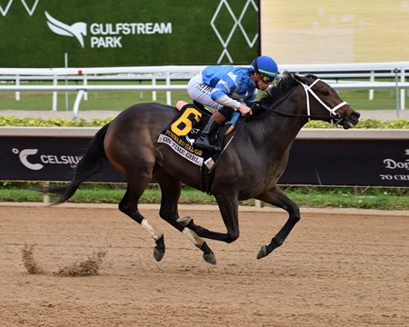 On Time Girl wins the Forward Gal Stakes at Gulfstream Park