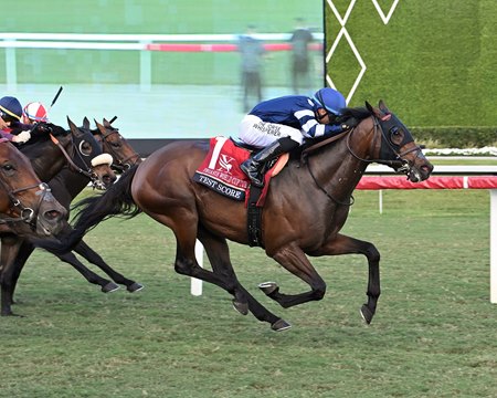 Test Score wins the Pegasus World Cup Turf Invitational Stakes at Gulfstream Park
