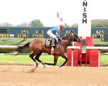 Obliteration wins the Renaissance Stakes at Oaklawn Park