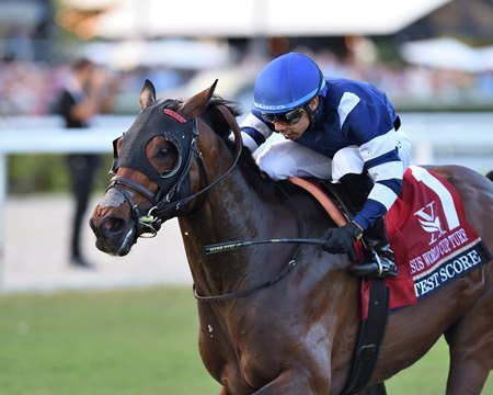 Test Score winning the Pegasus World Cup Turf Invitational Stakes at Gulfstream Park