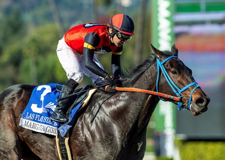 Margarita Girl wins the Las Flores Stakes at Santa Anita Park