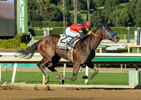 So Happy wins the San Vicente Stakes at Santa Anita Park