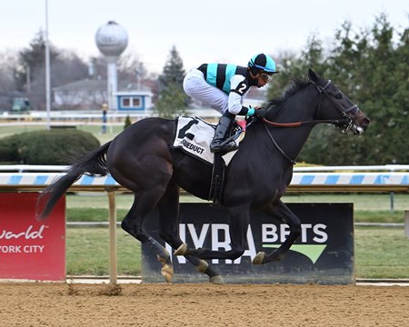 Fourth and One breaks his maiden at Aqueduct Racetrack