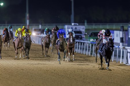 Six Speed wins the UAE Two Thousand Guineas at Meydan Racecourse