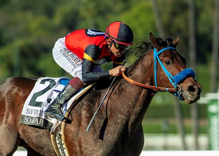 So Happy wins the San Vicente Stakes at Santa Anita Park