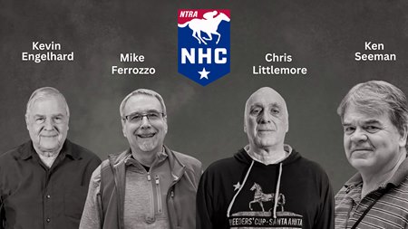 NTRA National Horseplayers Championship Hall of Fame inductees Kevin Engelhard, Mike Ferrozzo, Chris Littlemore, and Ken Seeman 